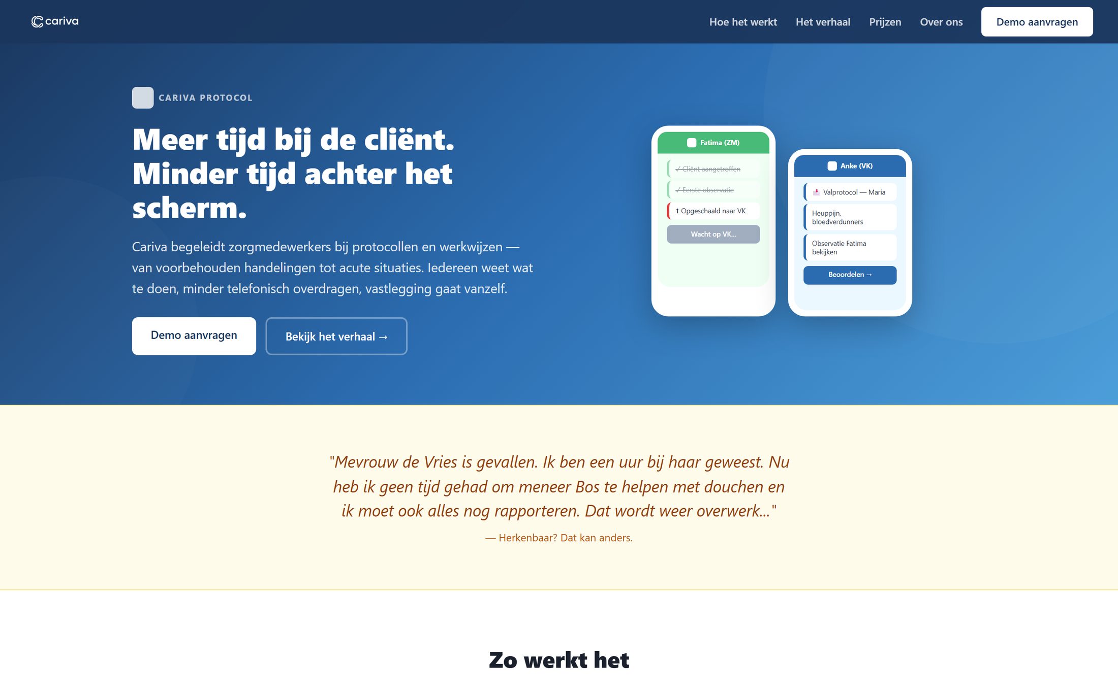 Startpagina van cariva.nl